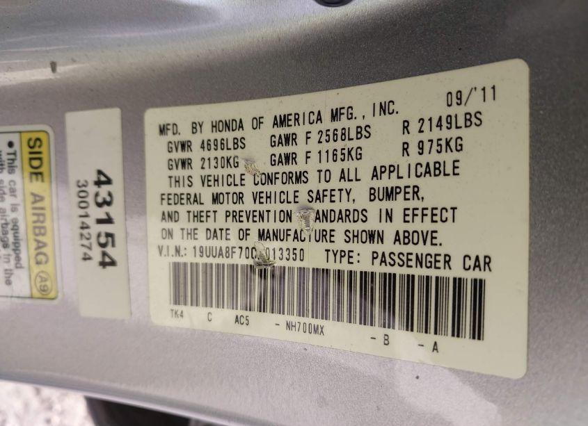 Photo 9 of 2012 Acura Tl 3.5 (VIN 19UUA8F70CA013350)