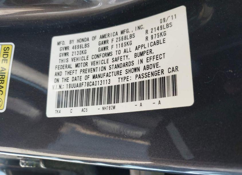 Photo 9 of 2012 Acura Tl 3.5 (VIN 19UUA8F78CA013113)