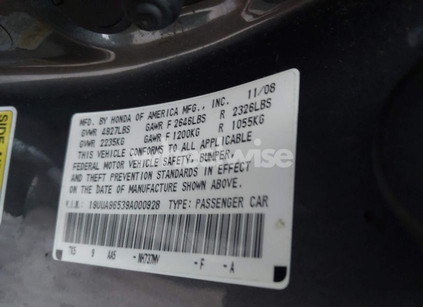 Photo 9 of 2009 Acura Tl 3.7 (VIN 19UUA96539A000928)