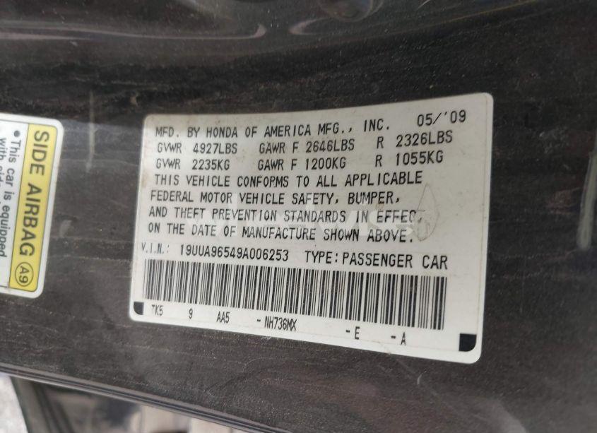 Photo 9 of 2009 Acura Tl 3.7 (VIN 19UUA96549A006253)
