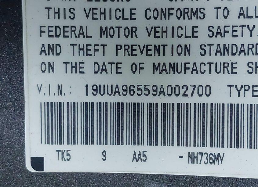 Photo 9 of 2009 Acura Tl 3.7 (VIN 19UUA96559A002700)