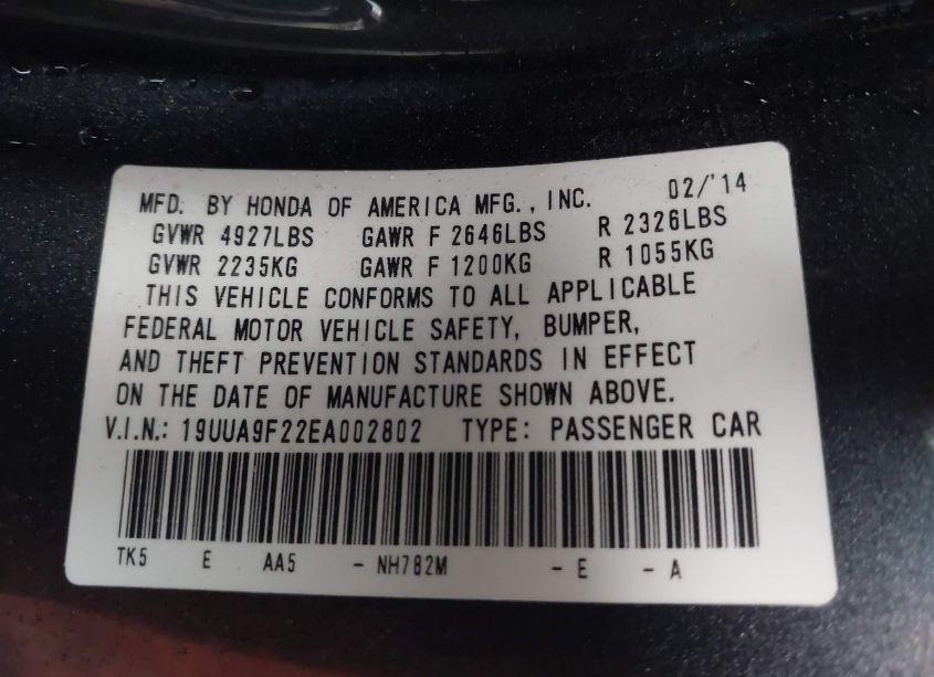 Photo 9 of 2014 Acura Tl 3.7 (VIN 19UUA9F22EA002802)