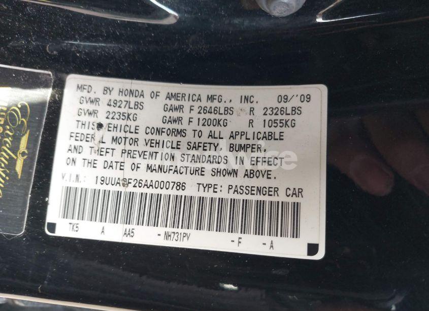 Photo 9 of 2010 Acura Tl 3.7 (VIN 19UUA9F26AA000786)