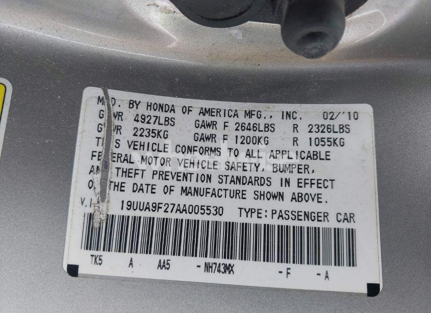 Photo 9 of 2010 Acura Tl 3.7 (VIN 19UUA9F27AA005530)