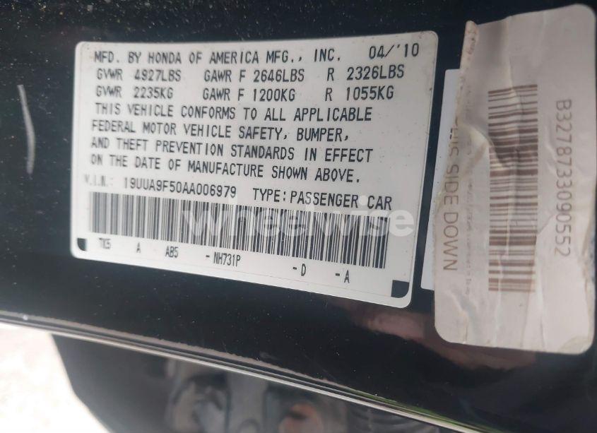 Photo 9 of 2010 Acura Tl 3.7 (VIN 19UUA9F50AA006979)