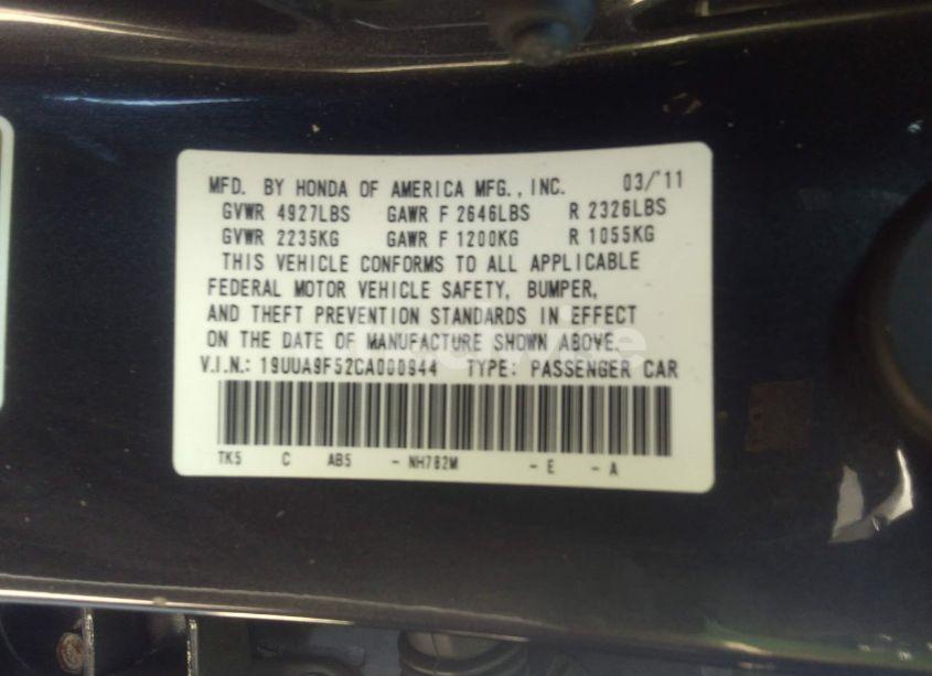Photo 9 of 2012 Acura Tl 3.7 (VIN 19UUA9F52CA000944)