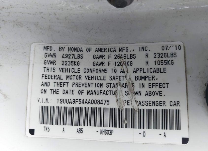 Photo 9 of 2010 Acura Tl 3.7 (VIN 19UUA9F54AA008475)