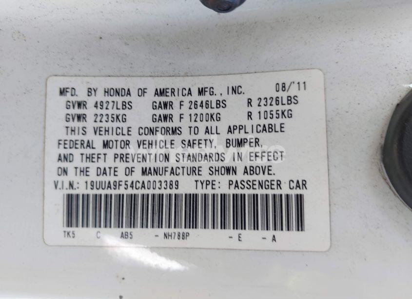 Photo 9 of 2012 Acura Tl 3.7 (VIN 19UUA9F54CA003389)