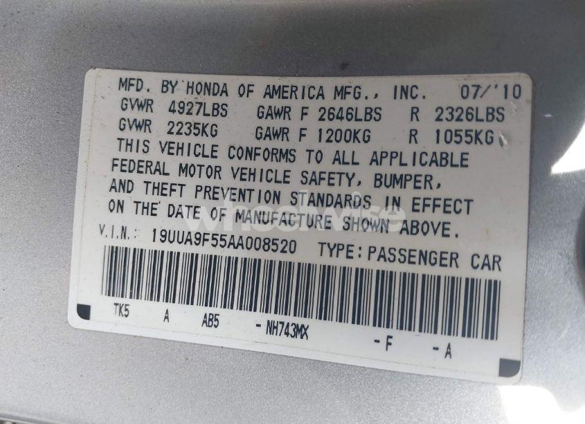 Photo 9 of 2010 Acura Tl 3.7 (VIN 19UUA9F55AA008520)