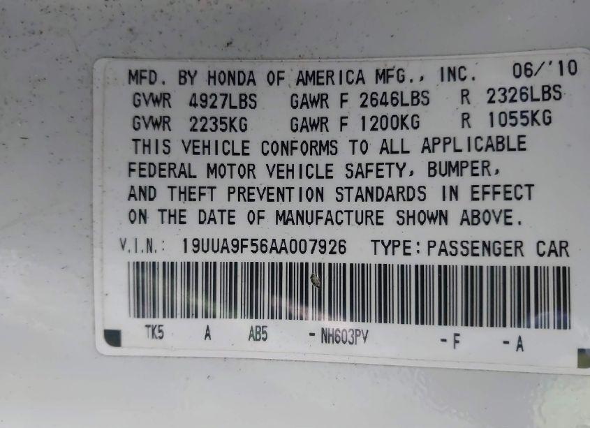 Photo 9 of 2010 Acura Tl (VIN 19UUA9F56AA007926)
