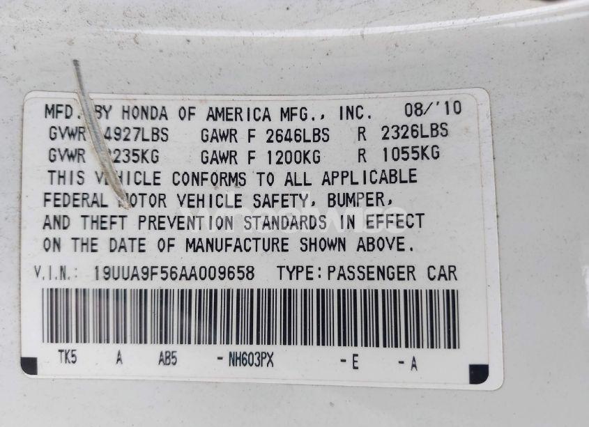 Photo 9 of 2010 Acura Tl 3.7 (VIN 19UUA9F56AA009658)