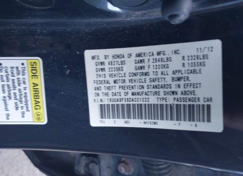 Photo 9 of 2013 Acura Tl 3.7 (VIN 19UUA9F56DA001032)