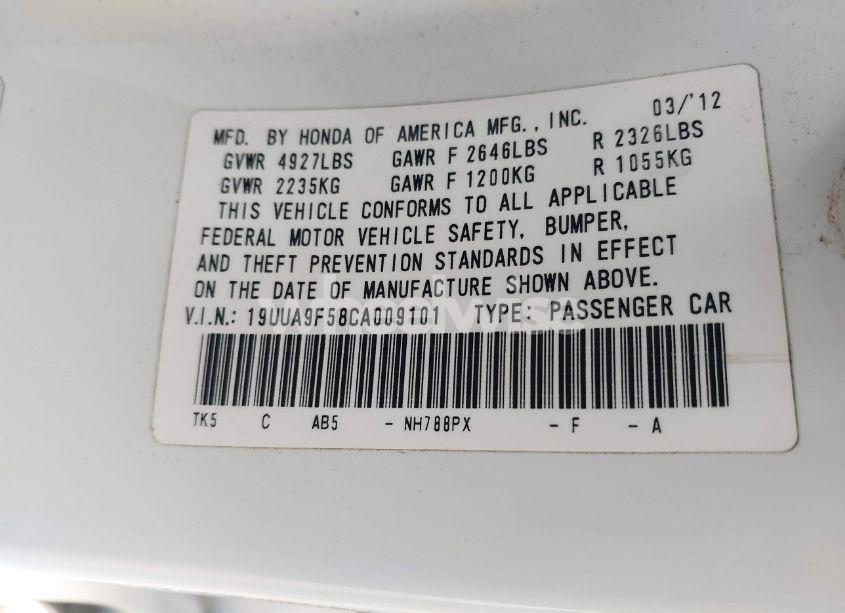 Photo 9 of 2012 Acura Tl (VIN 19UUA9F58CA009101)