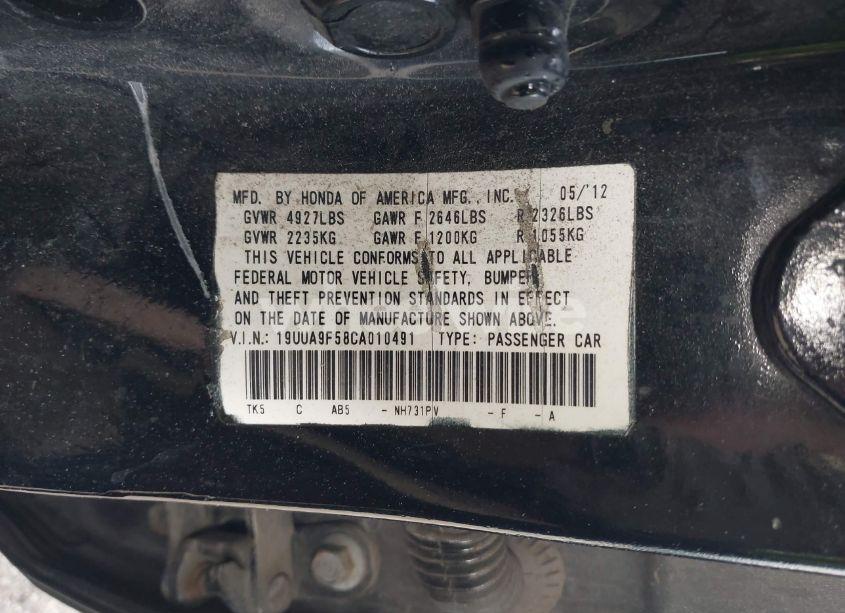 Photo 9 of 2012 Acura Tl 3.7 (VIN 19UUA9F58CA010491)