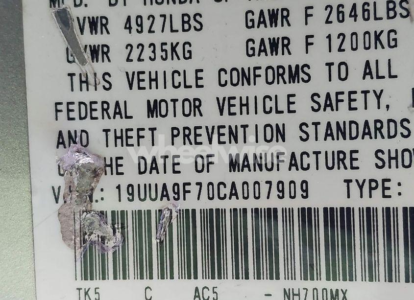 Photo 9 of 2012 Acura Tl 3.7 (VIN 19UUA9F70CA007909)