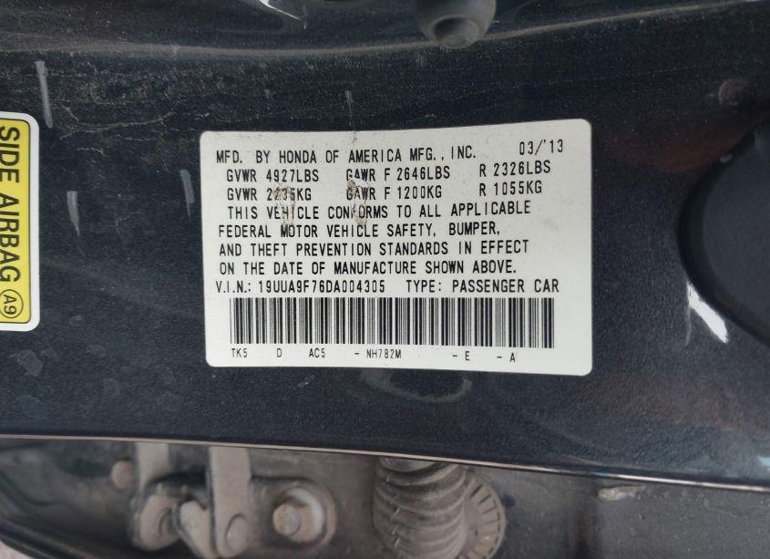 Photo 9 of 2013 Acura Tl 3.7 (VIN 19UUA9F76DA004305)