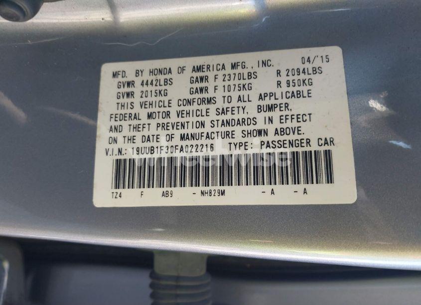 Photo 9 of 2015 Acura Tlx (VIN 19UUB1F30FA022216)