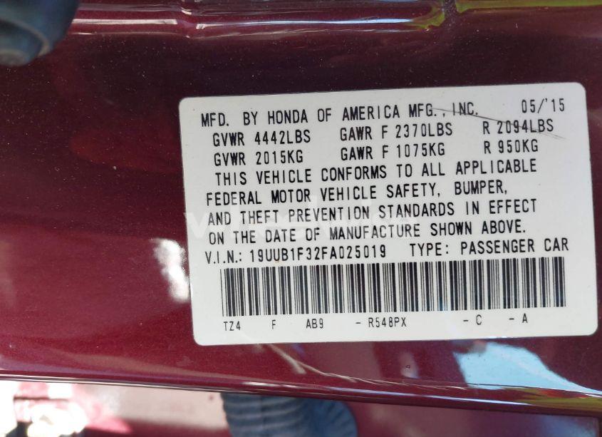 Photo 9 of 2015 Acura Tlx (VIN 19UUB1F32FA025019)