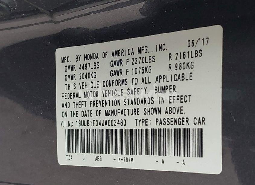 Photo 9 of 2018 Acura Tlx (VIN 19UUB1F34JA003483)