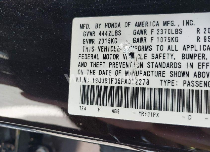 Photo 9 of 2015 Acura Tlx (VIN 19UUB1F35FA012278)