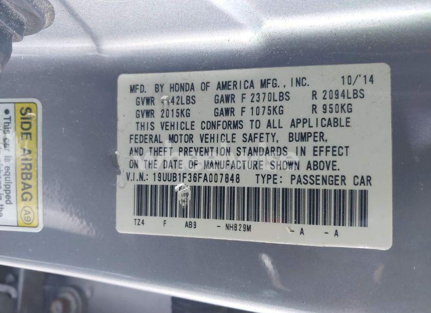 Photo 9 of 2015 Acura Tlx (VIN 19UUB1F36FA007848)