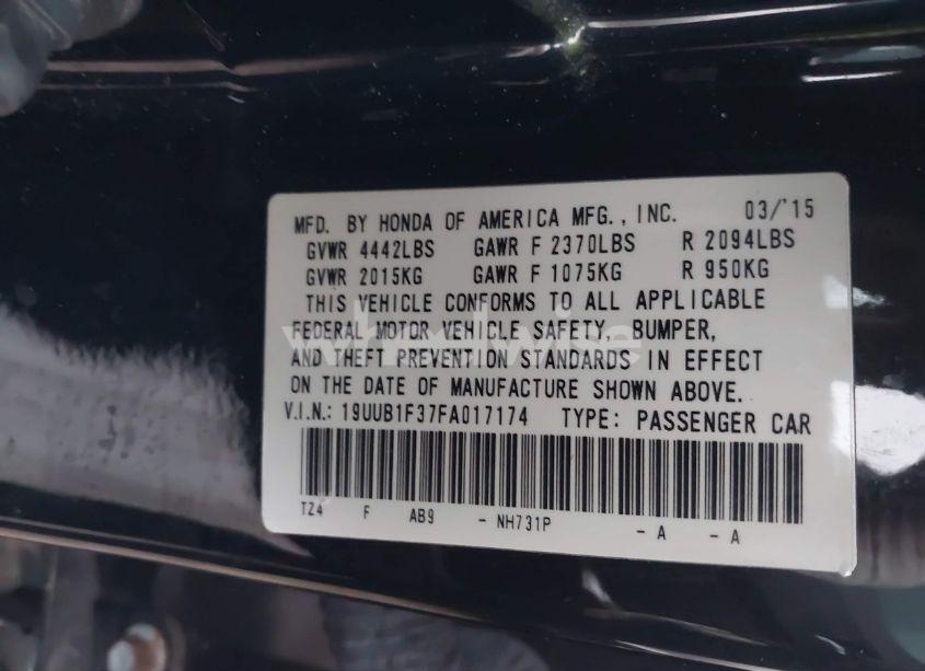 Photo 9 of 2015 Acura Tlx (VIN 19UUB1F37FA017174)