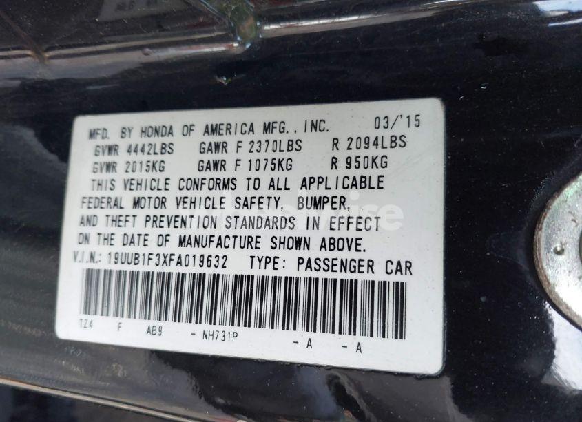 Photo 9 of 2015 Acura Tlx (VIN 19UUB1F3XFA019632)