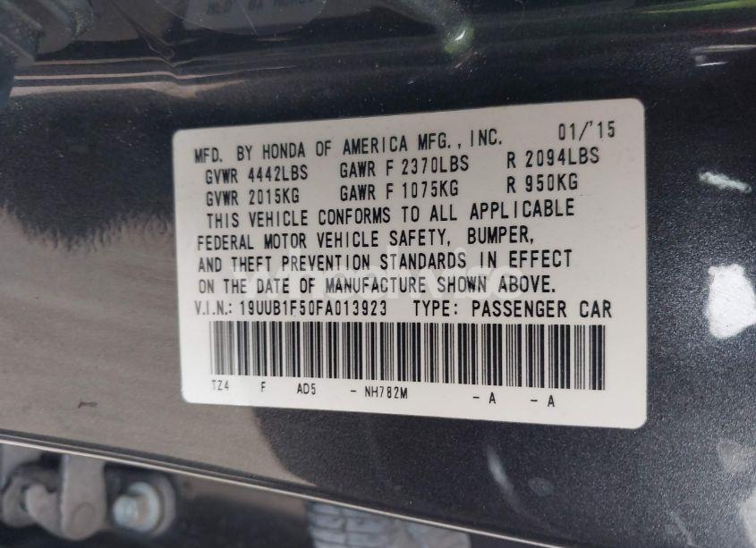 Photo 9 of 2015 Acura Tlx TECH (VIN 19UUB1F50FA013923)