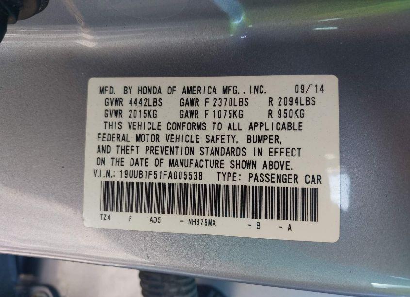 Photo 9 of 2015 Acura Tlx TECH (VIN 19UUB1F51FA005538)