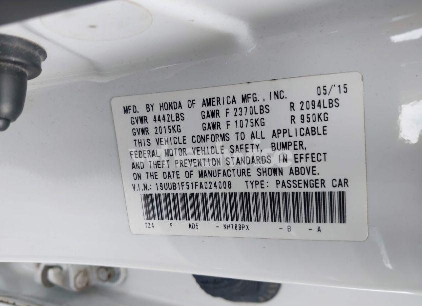 Photo 9 of 2015 Acura Tlx TECH (VIN 19UUB1F51FA024008)