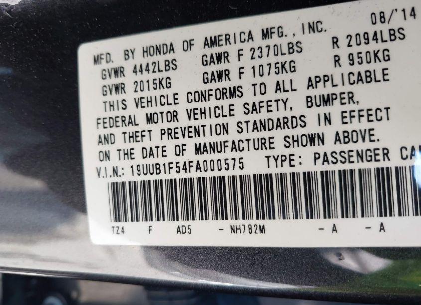 Photo 9 of 2015 Acura Tlx TECH (VIN 19UUB1F54FA000575)