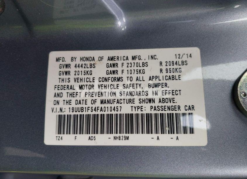 Photo 9 of 2015 Acura Tlx TECH (VIN 19UUB1F54FA010457)