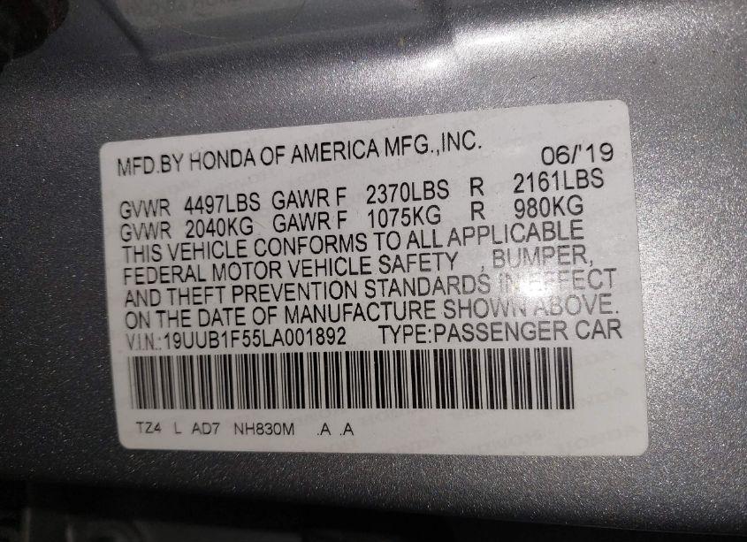 Photo 9 of 2020 Acura Tlx TECH PACKAGE (VIN 19UUB1F55LA001892)