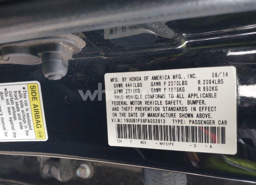 Photo 9 of 2015 Acura Tlx TECH (VIN 19UUB1F58FA002913)