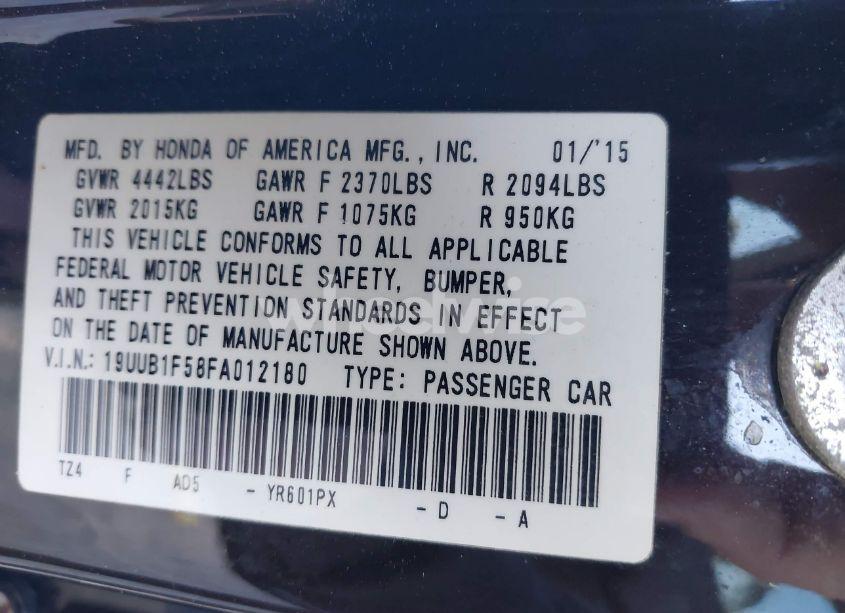 Photo 9 of 2015 Acura Tlx TECH (VIN 19UUB1F58FA012180)