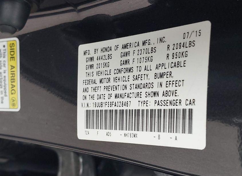 Photo 9 of 2015 Acura Tlx TECH (VIN 19UUB1F59FA028467)