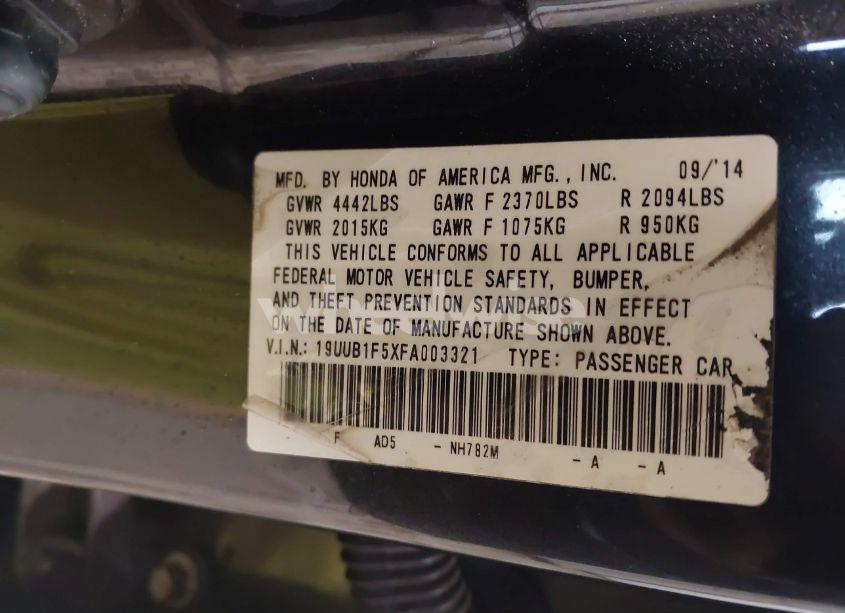 Photo 9 of 2015 Acura Tlx TECH (VIN 19UUB1F5XFA003321)