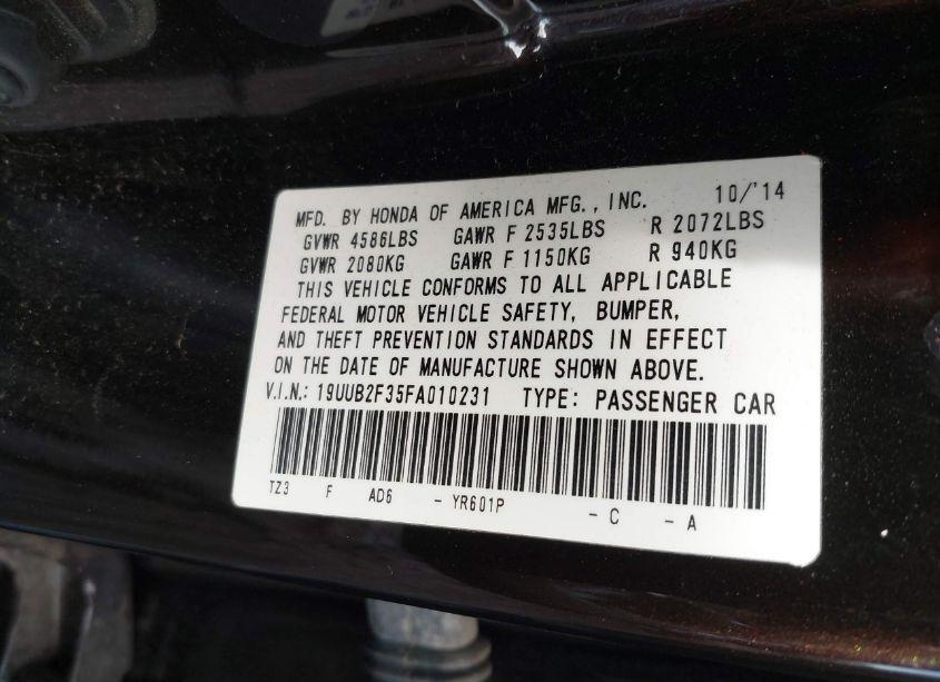 Photo 9 of 2015 Acura Tlx V6 (VIN 19UUB2F35FA010231)