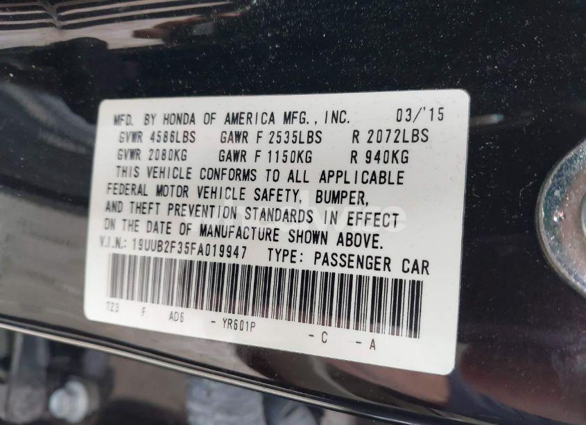 Photo 9 of 2015 Acura Tlx V6 (VIN 19UUB2F35FA019947)