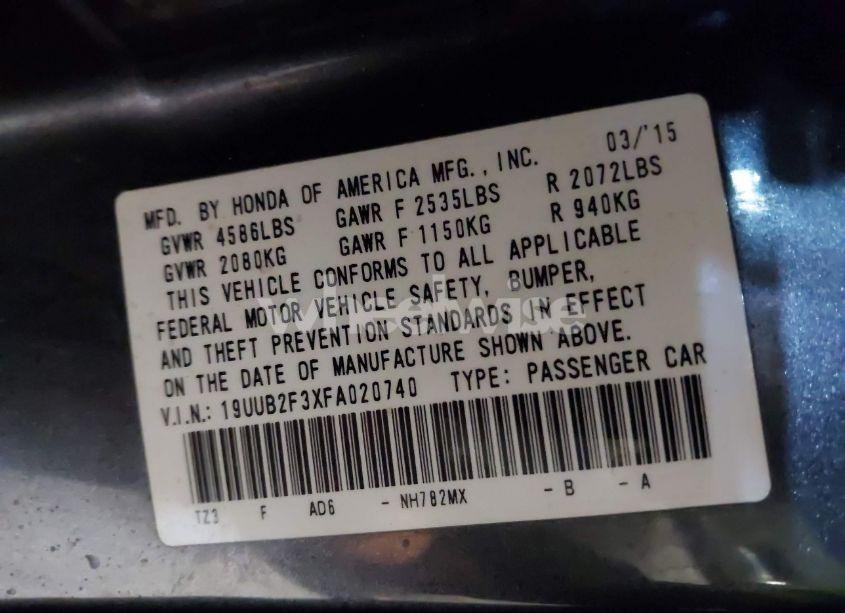 Photo 9 of 2015 Acura Tlx V6 (VIN 19UUB2F3XFA020740)