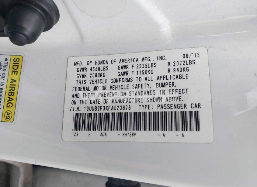 Photo 9 of 2015 Acura Tlx V6 (VIN 19UUB2F3XFA023878)