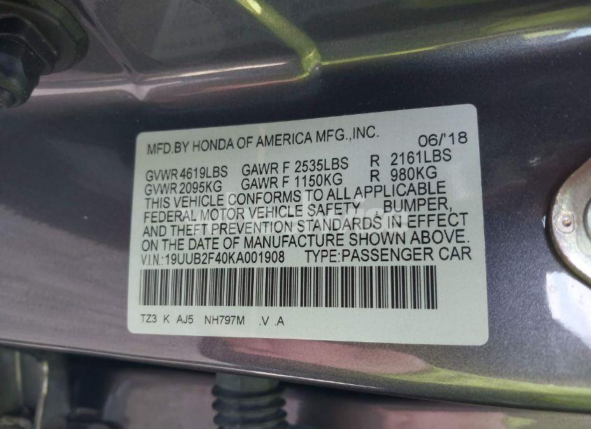 Photo 9 of 2019 Acura Tlx TECH PKG (VIN 19UUB2F40KA001908)