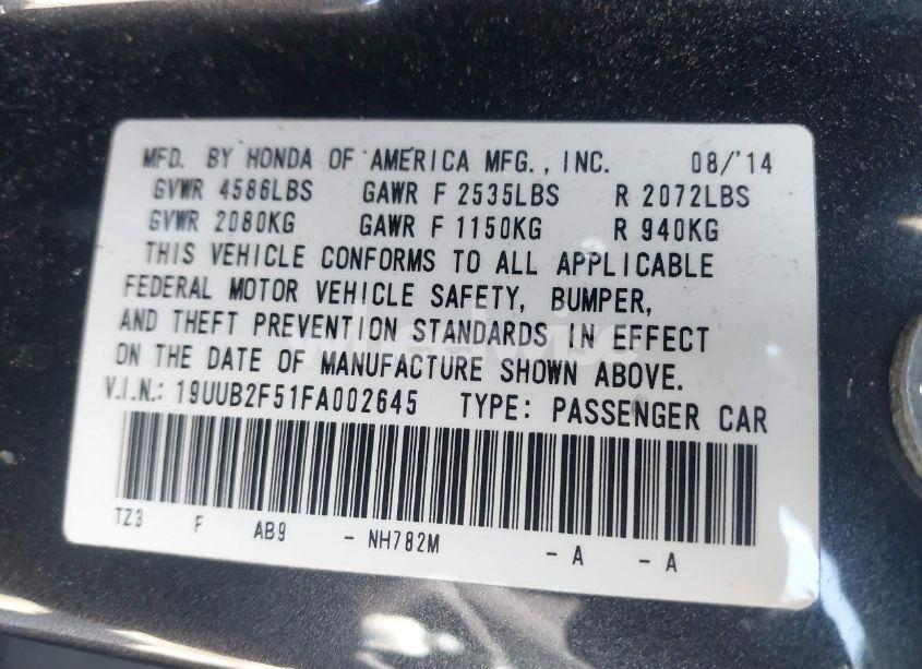 Photo 9 of 2015 Acura Tlx V6 TECH (VIN 19UUB2F51FA002645)