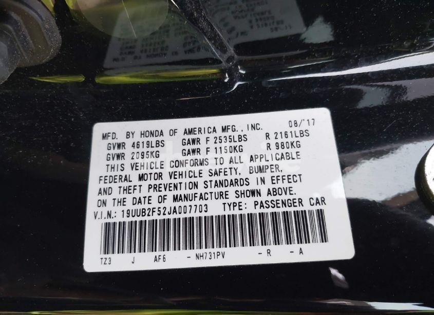 Photo 9 of 2018 Acura Tlx TECH PKG (VIN 19UUB2F52JA007703)