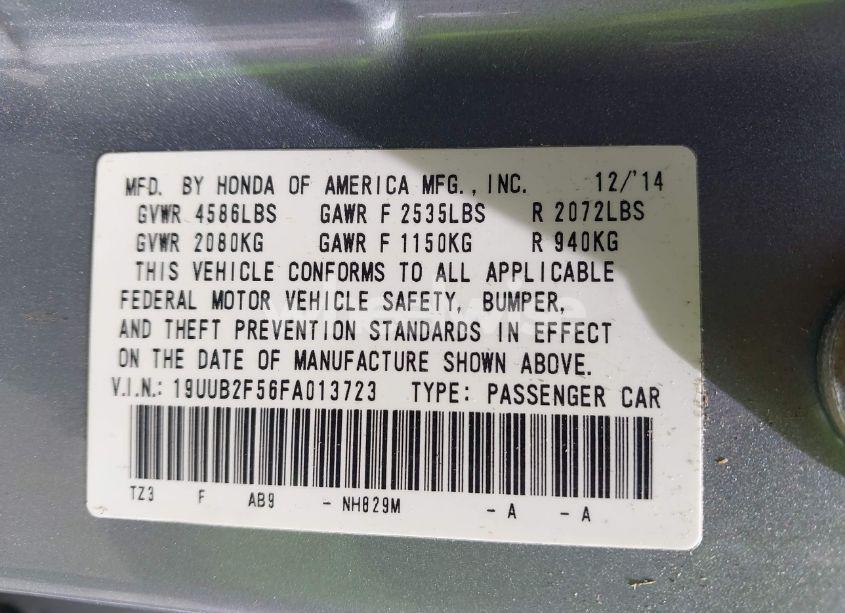 Photo 9 of 2015 Acura Tlx V6 TECH (VIN 19UUB2F56FA013723)