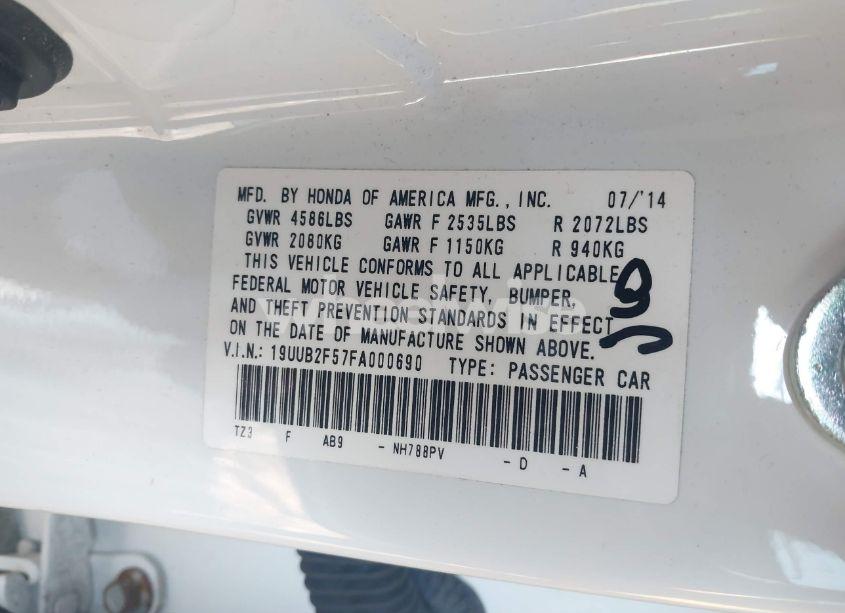 Photo 9 of 2015 Acura Tlx V6 TECH (VIN 19UUB2F57FA000690)