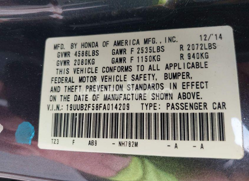 Photo 9 of 2015 Acura Tlx V6 TECH (VIN 19UUB2F58FA014209)