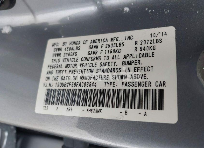 Photo 9 of 2015 Acura Tlx V6 TECH (VIN 19UUB2F59FA009844)