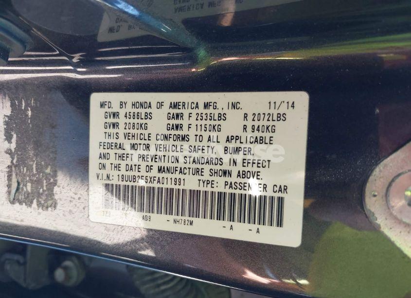 Photo 9 of 2015 Acura Tlx V6 TECH (VIN 19UUB2F5XFA011991)