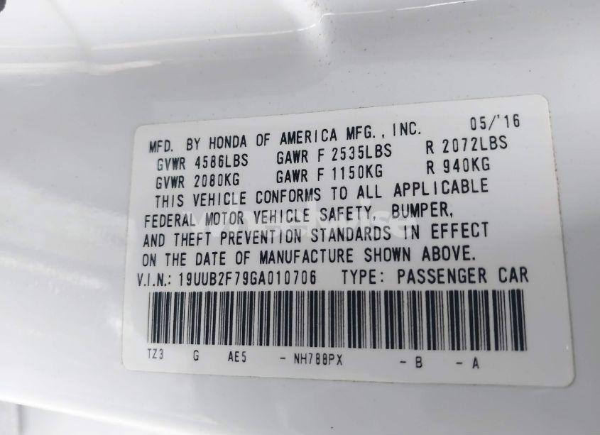 Photo 9 of 2016 Acura Tlx V6 ADVANCE (VIN 19UUB2F79GA010706)